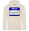 Мужская толстовка (худи) Hello my name is Anatolii Таш фото