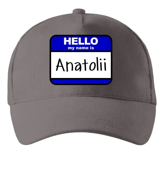 Кепка Hello my name is Anatolii Серый фото