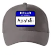 Кепка Hello my name is Anatolii Серый фото