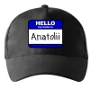 Кепка Hello my name is Anatolii Чорний фото