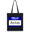 Еко-сумка Hello my name is Anton Чорний фото