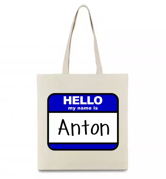 Еко-сумка Hello my name is Anton Бежевий фото