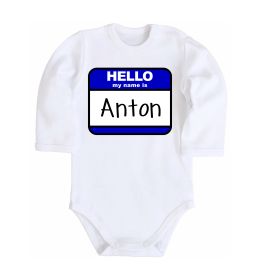 Детский боди Hello my name is Anton