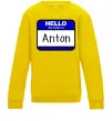 Дитячий світшот Hello my name is Anton Сонячно жовтий Дитячий світшот Hello my name is Anton Сонячно жовтий фото