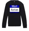 Дитячий світшот Hello my name is Anton Чорний Дитячий світшот Hello my name is Anton Чорний фото