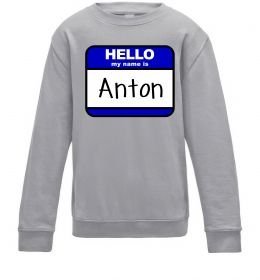 Детский Свитшот Hello my name is Anton