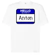 Футболка Оверсайз Hello my name is Anton Белый фото