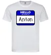 Чоловіча футболка Hello my name is Anton Білий фото