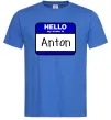 Чоловіча футболка Hello my name is Anton Яскраво-синій фото