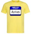Чоловіча футболка Hello my name is Anton Лимонний фото