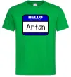 Чоловіча футболка Hello my name is Anton Зелений фото