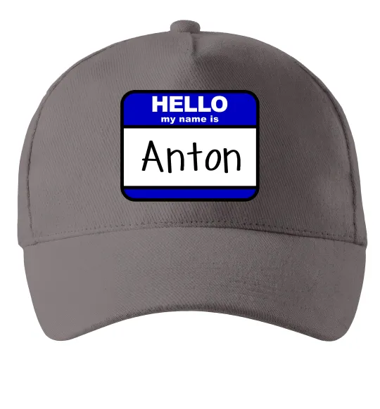 Кепка Hello my name is Anton Серый фото