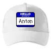 Кепка Hello my name is Anton Білий фото