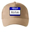 Кепка Hello my name is Anton Песочный фото