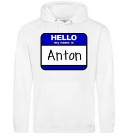 Мужская толстовка (худи) Hello my name is Anton