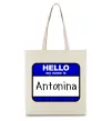 Еко-сумка Hello my name is Antonina Бежевий фото