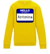 Детский Свитшот Hello my name is Antonina Солнечно желтый фото