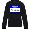 Детский Свитшот Hello my name is Antonina Черный фото