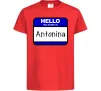 Детская футболка Hello my name is Antonina Красный фото