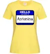 Женская футболка Hello my name is Antonina Лимонный фото