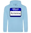 Женская толстовка (худи) Hello my name is Antonina Голубой фото
