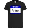 Детская футболка Hello my name is Artem Черный фото