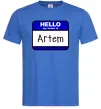 Чоловіча футболка Hello my name is Artem Яскраво-синій фото