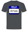 Чоловіча футболка Hello my name is Artem Графіт фото