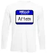 Лонгслів Hello my name is Artem Білий фото