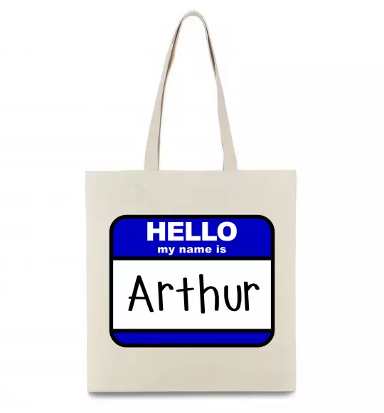Еко-сумка Hello my name is Arthur Бежевий фото