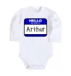 Дитячий бодік Hello my name is Arthur Білий фото