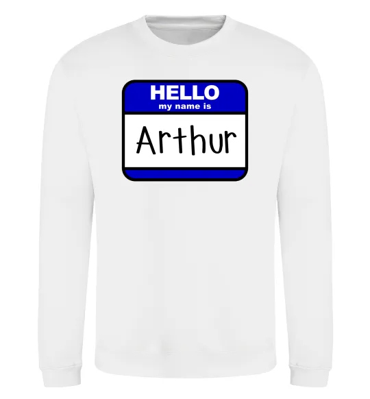 Свитшот Hello my name is Arthur Белый фото