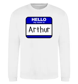Світшот Hello my name is Arthur Білий фото