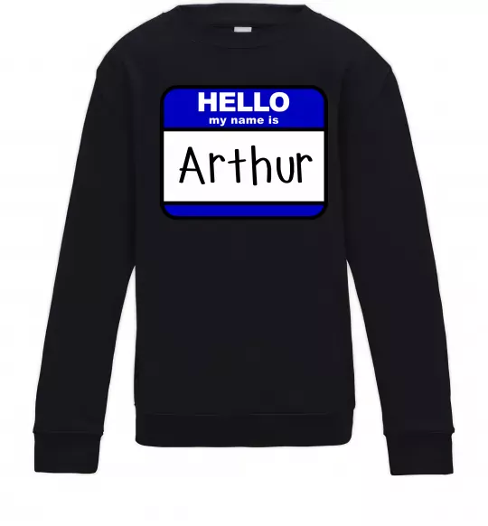 Дитячий світшот Hello my name is Arthur Чорний фото