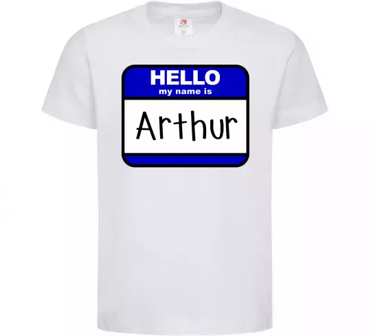 Детская футболка Hello my name is Arthur Белый фото