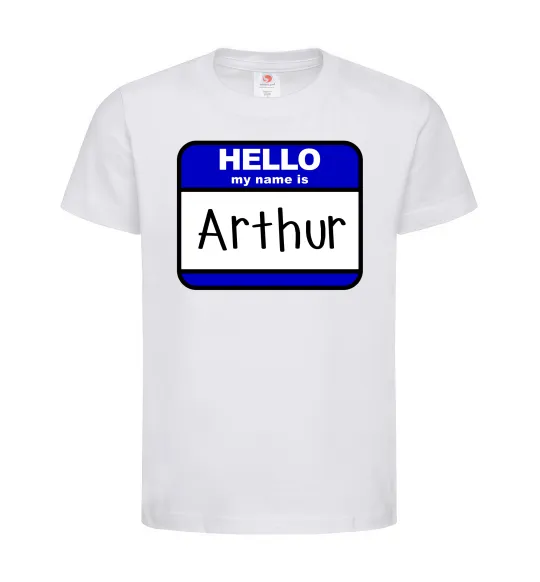 Детская футболка Hello my name is Arthur Белый фото