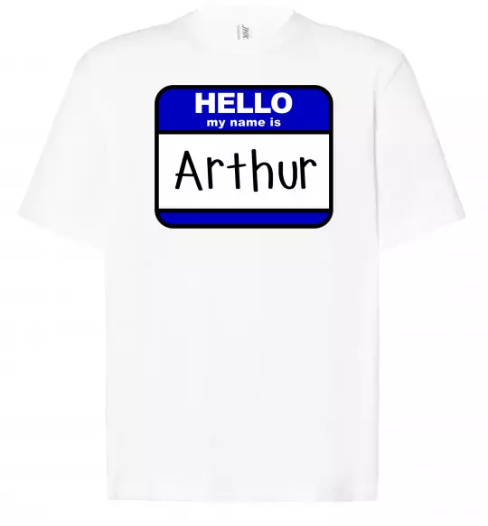 Футболка Оверсайз Hello my name is Arthur Белый фото
