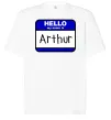 Футболка Оверсайз Hello my name is Arthur Белый фото