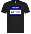 Мужская футболка Hello my name is Arthur Черный фото
