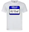 Мужская футболка Hello my name is Arthur Белый фото