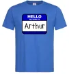 Мужская футболка Hello my name is Arthur Ярко-синий фото