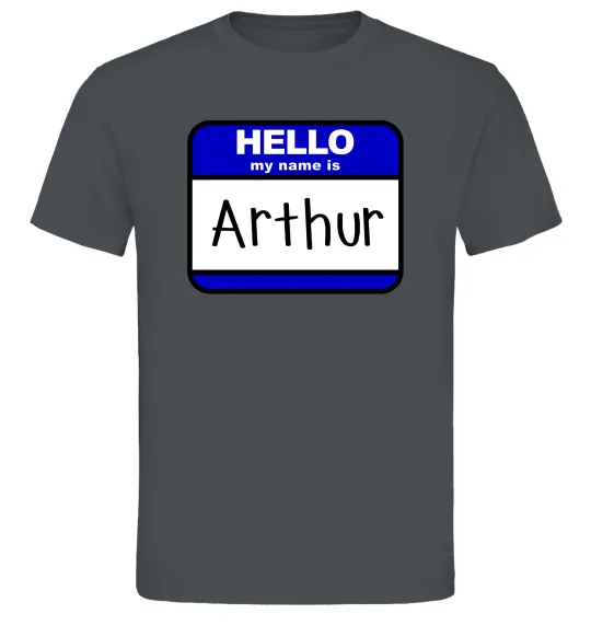 Мужская футболка Hello my name is Arthur Графит фото