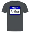 Мужская футболка Hello my name is Arthur Графит фото