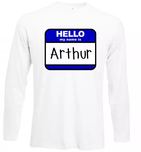 Лонгслів Hello my name is Arthur Білий фото