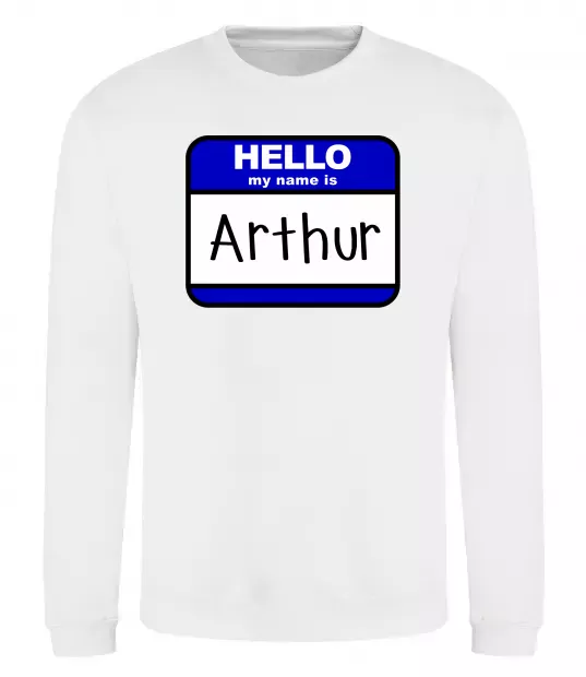 Світшот Hello my name is Arthur Білий фото