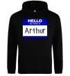 Мужская толстовка (худи) Hello my name is Arthur Черный фото