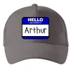 Кепка Hello my name is Arthur Серый фото
