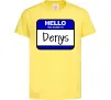 Детская футболка Hello my name is Denys Лимонный Детская футболка Hello my name is Denys Лимонный фото