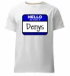 Чоловіча преміум футболка Hello my name is Denys Білий фото
