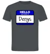 Чоловіча футболка Hello my name is Denys Графіт фото